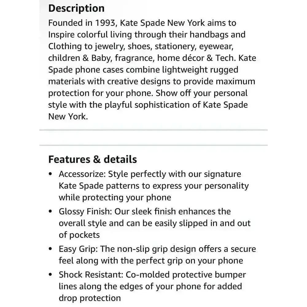 Kate Spade New‎ York Phone Case For Apple iPhone X  & 2018 iPhone XS Multicolor